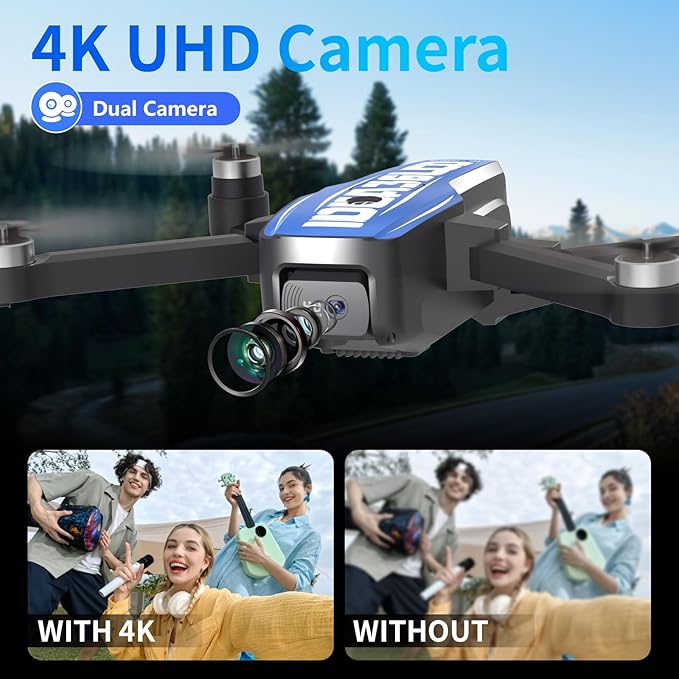 LE-IDEA GPS Drones with Camera for Adults 4k, IDEA36LCD Mini Drones with 4.5-inch LCD Screen Brushless Motor Optical Flow Positioning One Key Start, Foldable Remote Control Quadcopter for Beginners