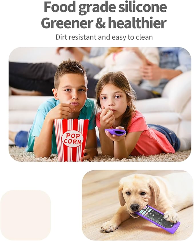 6.2 Inch Silicone Cover for Amazon Universal Toshiba FireTVs Remote Case Compatible with 6 Shortcut Buttons Remote/Fire TV Stick 4K Max 2nd Anti-Slip Case Sleeve (Purple)