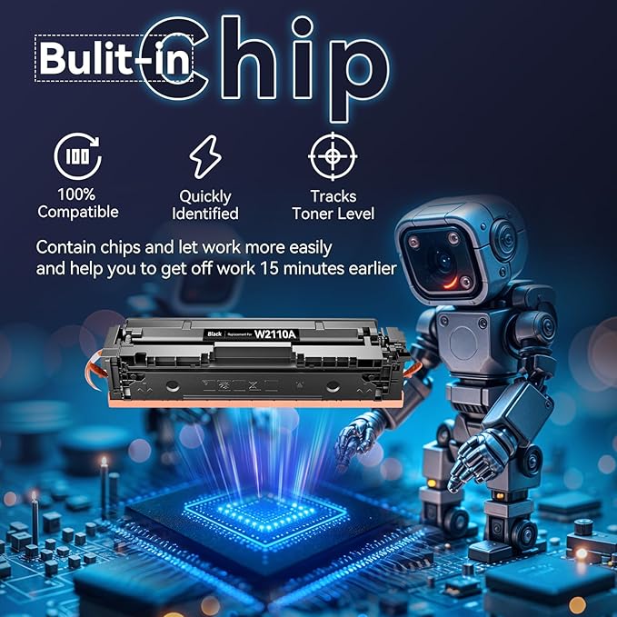 206A Toner Cartridges 4 Pack - with Chip Compatible Replacement for HP 206A 206X for Color Laserjet Pro MFP M283fdw M283cdw M283fdn M282nw Pro M255dw M255nw Ink Cartridges W2110A W2111A High Yield