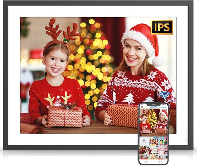 Digital Picture Frame 17" Large-Digital-Photo-Frame - 32GB Electronic Picture Frame with 1280 x 960 IPS Touch Screen, Motion Sensor, Auto-Rotate, Share Photos/Videos Via App Email, Gifts for Mom Dad