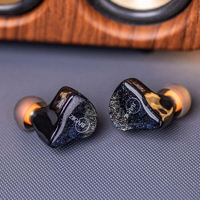 Linsoul ZiiGaat Lush in Ear Monitor, 1DD+4BA Hybrid Earphone IEM, Studio Monitor Tunning Wired Earbuds with Detachable Cable for Professional Music Engineers Audiophiles (Silver Blue)