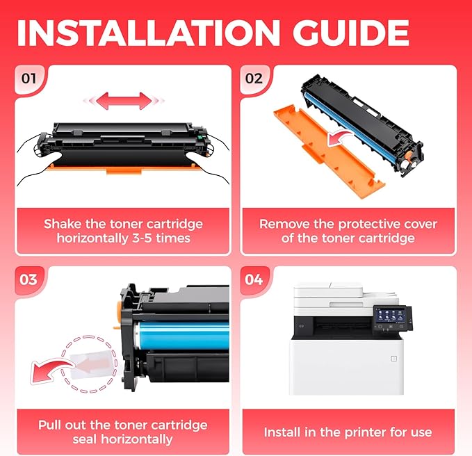 055 Toner Cartridge Set 4-Pack Compatible with Canon 055 CRG-055 055H Toner for Canon Color imageCLASS MF743Cdw MF741Cdw MF745Cdw MF746Cdw LBP664Cdw Printer Ink MF743 MF741 (Black Cyan Yellow Magenta)