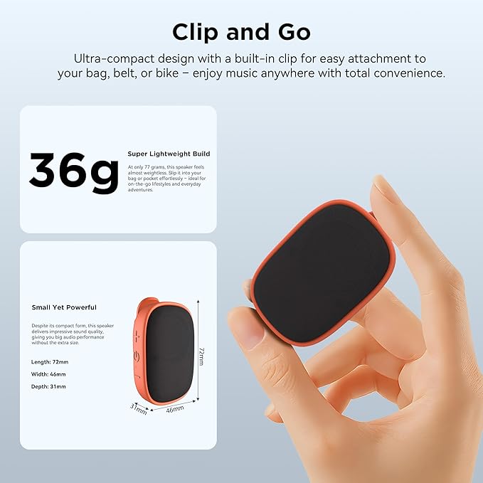 Portable Bluetooth Speakers - Mini Speaker with 6W HD Sound, TWS Pairing, 6H Playtime Bluetooth 6.0 Outdoor Speakers Wireless for Home Parties, Beach Fun