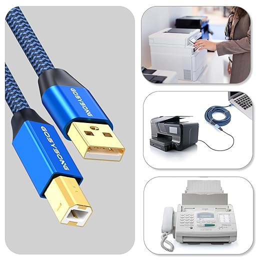40ft Active USB A to B Cable - High Speed Long Printer USB