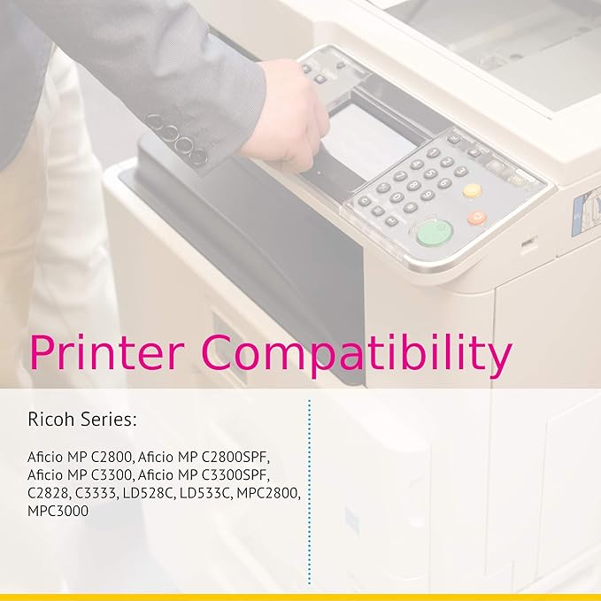 CS Replacement Toner Cartridge Compatible with Ricoh C2800 841276 Black Aficio MP C2800 Aficio MP C2800SPF Aficio C3300 Aficio MP C3300SPF C2828 C3333 LD528C LD533C MPC2800 MPC3000 Black