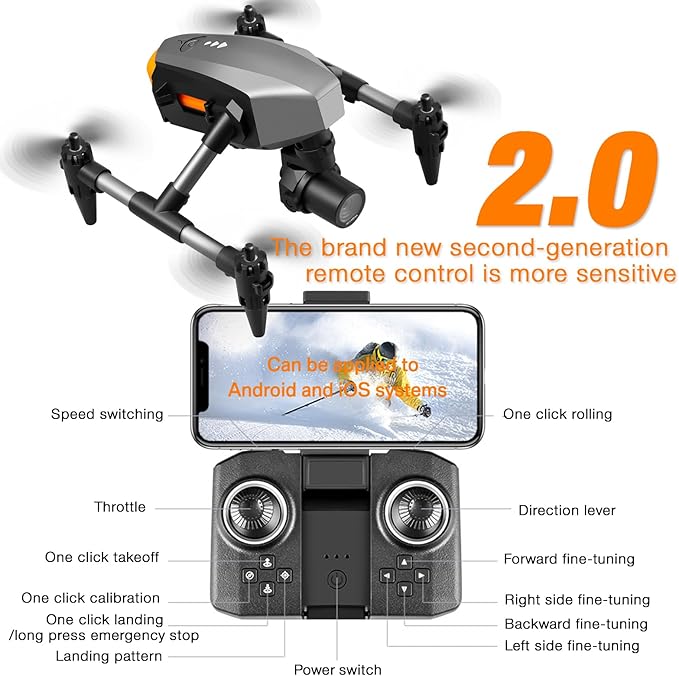 XD1 Foldable Drone with Dual Camera & Optical Flow Positioning - 1080P HD RC Quadcopter for Adults/Beginners, 3-Section Battery, Indoor/Outdoor Aerial Photography, FAA Certified