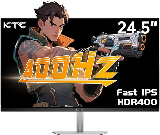 KTC 24.5 Inch 400Hz Gaming Monitor, FHD 1080P 240Hz Computer Monitor, Fast IPS, FreeSync/G-Sync Compatible, HDR400, DisplayPort x2 HDMI x2, VESA, Tilt Adjustable,H25X7