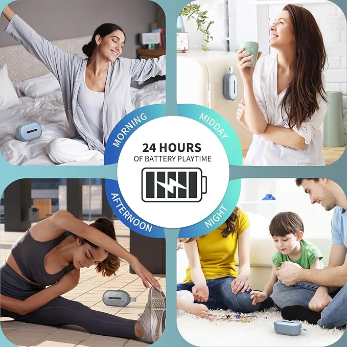 SOWO Wireless Portable Small Speaker, Ultra Magnetic Bluetooth Speaker for Golf Cart, Coverless IP67 Waterproof, 24 H Playtime, Pro Sound, Clip Hanging Design for Outdoor, Indoor - Blue