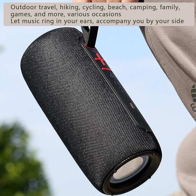 Portable Wireless Bluetooth Speaker: IPX6 Waterproof Audio,fm Radio,Loud USB/TF/AUX Play,LEDlights,TWS interconnected Stereo,Outdoor/Travel/Camping/Riding/Family/Party/Celebration