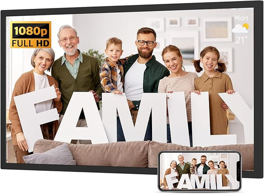 32 Inch Extra Large Digital-Picture-Frame - FHD IPS Dual-WiFi Digital Photo Frame, Remote Control, Smarthphone Synchronous Screen, Load Photo Video from Phone via APP Email, Digital Frame for Gallery