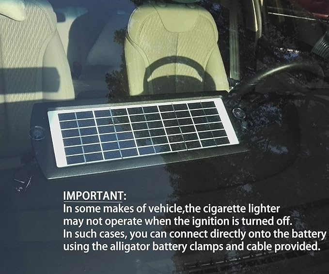 Sunway Solar Car Battery Trickle Charger & Maintainer 5W Solar Panel Power 12V Charger kit Portable Waterproof for Automotive RV Marine Boat Truck Motorcycle Trailer Tractor Powersports Snowmobiles