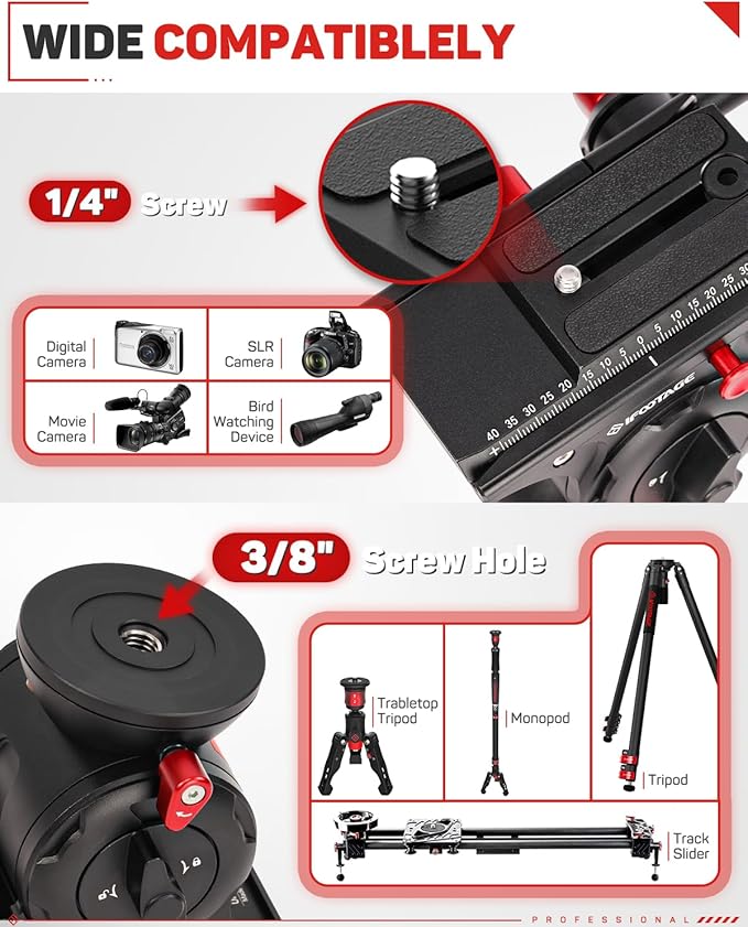 IFOOTAGE 71" Carbon Fiber Monopod Kit with Fluid Head, Portable Travel Camera Monopod with Feet, Max Load 17.64 lbs, Compatible with Sony, Canon, Nikon DSLR Cameras, Cobra 3 C180F & Komodo K5