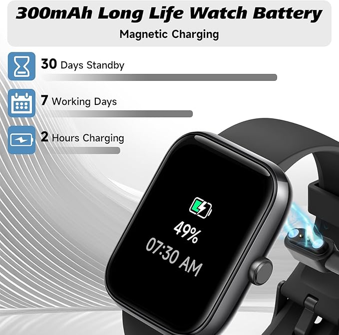 Smart Watch for Men Women with Bluetooth Call,Alexa Built-in Smartwatch,1.8" DIY Dial Fitness Watch with 100+ Sport Mode,IP68 Waterproof Watch Compatible with Android iOS