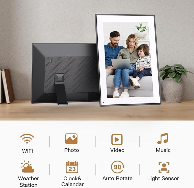 10.1" Digital-Picture-Frame Smart Digital Photo-Frame - 16GB Digital Frame, IPS Touch Screen, Auto-Rotate, Slideshow, Load Photo Video from Phone via APP Email, Free Cloud Storage, Gift for Family