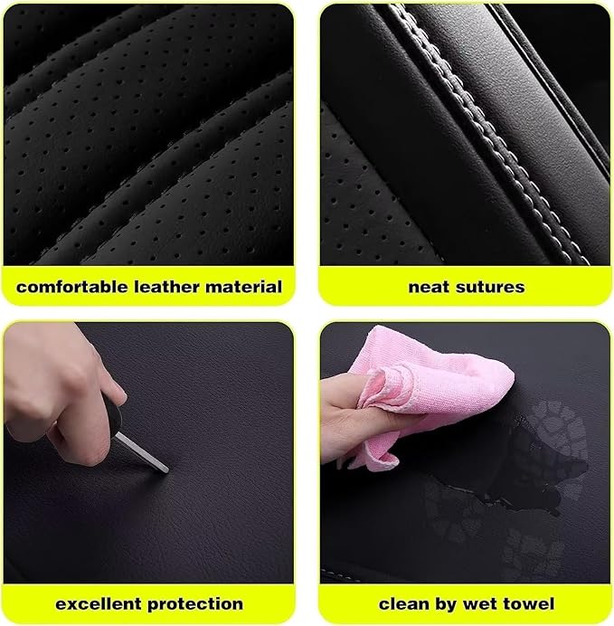 TTX Car Seat Covers 2 Front Seats Fit for Kia Sportage 2009-2026 Breathable Leather Seat Protector with Airbag Compatible Automotive Seat Cushions Cover with Beautiful Patterns (Black)