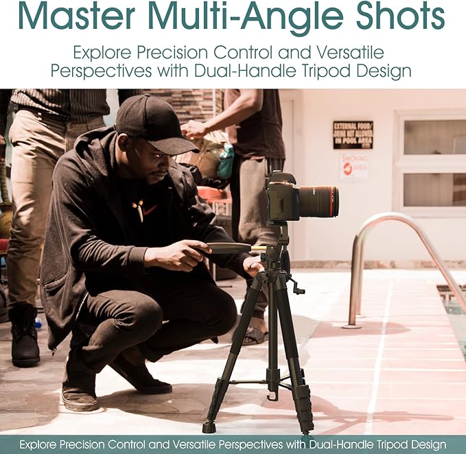 UBeesize 74" Camera Tripod with Phone Holder and Remote, Heavy Duty Tripod Stand with Portable Bag for Phone and Camera, Compatible with DSLR Cameras, Cell Phones, Spotting Scopes and Binoculars