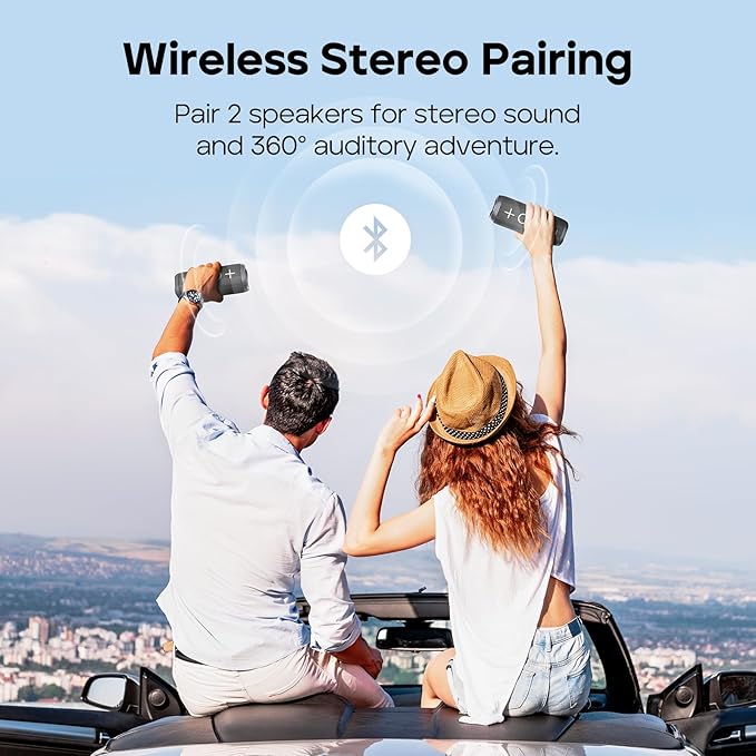 Tribit StormBox 2 Bluetooth Speaker with 34W 360° Surround Sound, XBass Tech, 24H Playtime, IPX7 Waterproof, Bluetooth 5.3, TWS Pairing Portable Wireless Speaker for Outdoor