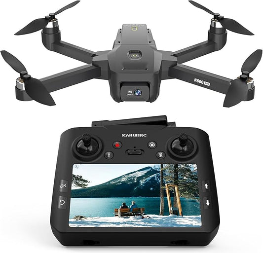 GPS Drone with Camera Adults, 4.5 Inch LCD Screen RC, 32G SD Card with Professional GPS, Auto Return Follow Me for Beginner, Brushless Drones Follow Me Long Range, Handbag Under 249g