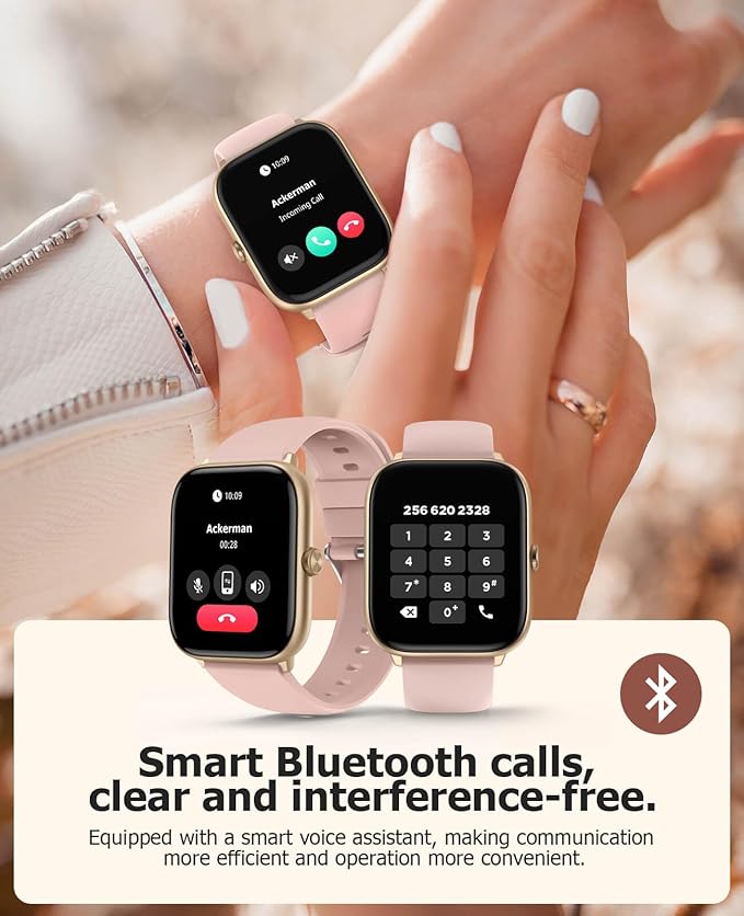 Smart Watches for Women with Blood Pressure, 2.06" AMOLED Touchscreen, 118 Sports Modes, Fitness Tracker with Heart Rate Sleep Blood Oxygen Monitor, IP68 Waterproof, Compatible with iPhone and Android