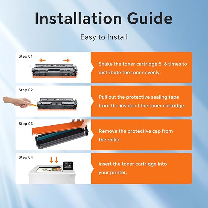 206X Compatible Replacement for Toner Cartridge for HP 206 206X 206A Toner Cartridges 4 Pack High Yield to Use with HP Color Laserjet Pro MFP-M283fdw M283cdw Pro M255dw M283 M255 (BK/C/M/Y 4 Pack)