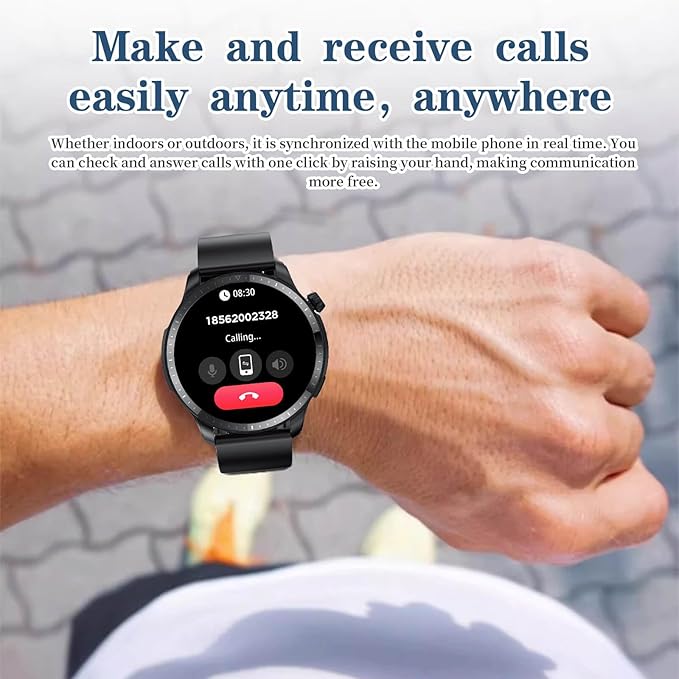 Smart Watch for Men Women, 1.39" Round GPS Watcher with 110+ Sports Modes, Blood Pressure/Heart Rate/Blood Oxygen/Sleep Monitor, IP67 Waterproof Smartwatch for Android iOS