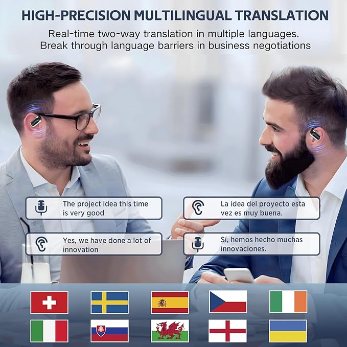 AI Language Translation Earbuds, 3in1 High Definition Sound Quality Earplugs,144 Language Translator Earbuds with APP