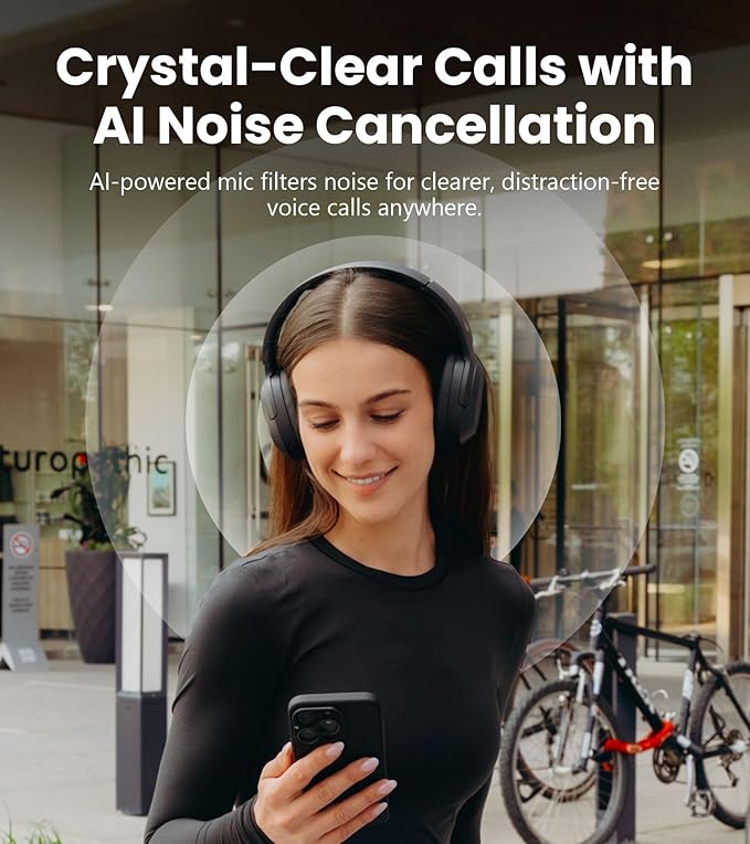 Edifier W820NB Plus Gen 2 Wireless Over-Ear Noise Cancelling Headphone, -49 dB ANC, LDAC Hi-Res Audio, 88H Playtime, Spatial Sound, Volume Guard, Bluetooth V6.1 & Multipoint, Fast Charge - Navy