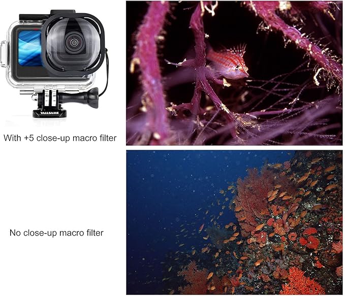 Waterproof Case for GoPro Hero 13 12 11 10 9 Black, 196ft Underwater Dive Protective Housing Case with 4 Pack Macro Scuba Snorkeling Diving Filters for Go Pro 9 10 11 12 13 Accessories