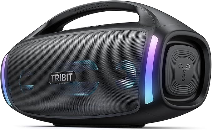 Tribit Bluetooth Speaker StormBox Blast 2, 200W Portable Wireless Speaker with Subwoofer, XBass, LED Light, Bluetooth 5.4, IP67 Waterproof, Custom EQ, 30H Playtime, TWS Pairing for Party/Outdoor