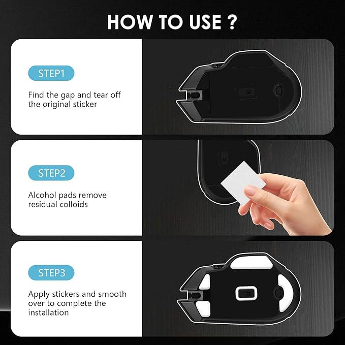 2 Pack V3 Wired Gaming Mouse Feet Sliding Stickers, Mice Glass Skates Pad, Replacement Glide Stickers for Smooth Control and Precision on Any Gaming Surface (Glide Mice Skates, White PTFE)