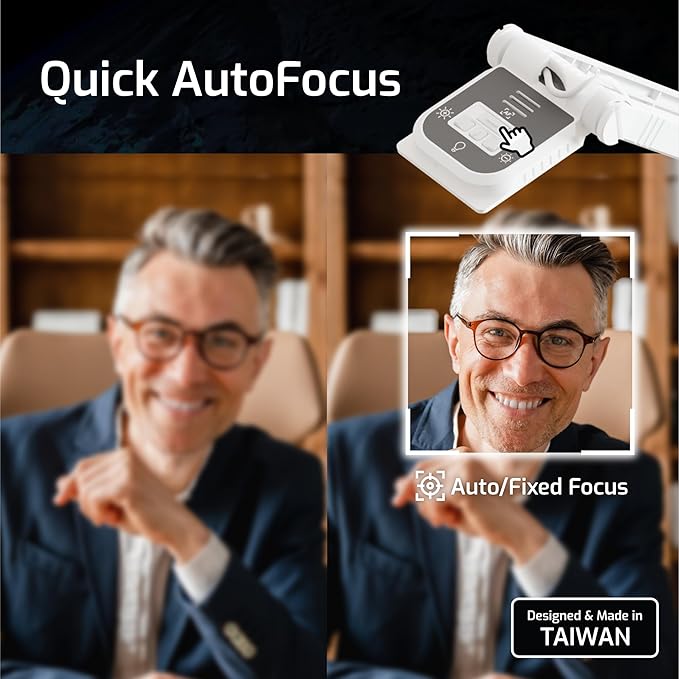 INSWAN INS-Flip 4 4K USB Portable Document Camera/Webcam/Visualiser—13MP Ultra HD, Foldable Design, Auto Focus, Mic, LED, Compatible with Mac OS, Windows, iPad, Chromebook for Distance Learning