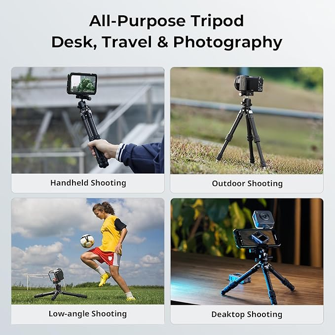 SmallRig Carbon Fiber Mini Desktop Tripod, 15.5'' / 39.5cm Compact Pocket Tabletop Tripod Kit with 360° Ball Head, Built-in QR Plate for Arca, Ball Head Capacity 3kg / 6.6lb for Cameras, DSLRs, Lenses