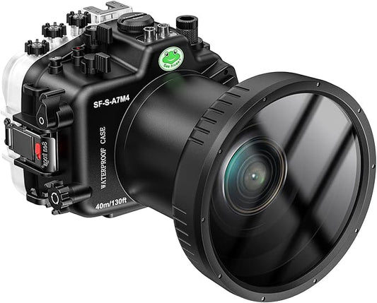 Sea frogs Waterproof Camera Housing Compatible with Sony A7M4 90MM IPX8 40m/130ft Maximum Diving Depth Underwater Camera Case A7 IV for Diving, Surfing, Rowing, Skiing A7-4
