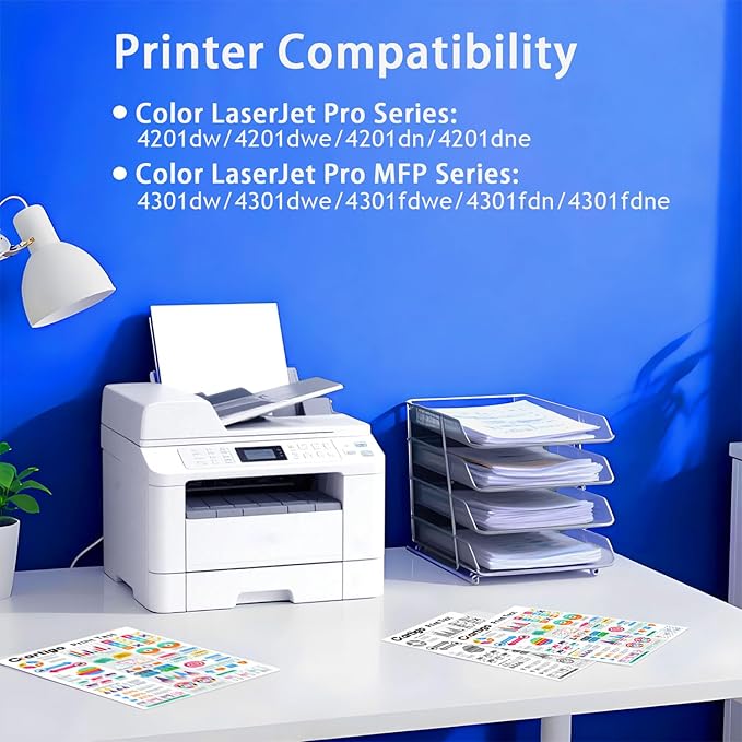 210A Toner Cartridge 4 Pack with Chip Compatible with HP 210A 210X W2100A W2101A W2102A W2103A Replacement for HP Color Laser Jet Pro MFP 4201dw 4201dn 4301dw 4301fdwe 4301fdn Printer (BK/C/M/Y)