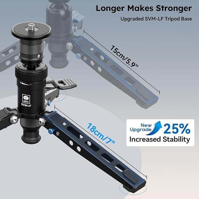 SIRUI SVM-165P Rapid Monopod with Pedal, 65" Carbon Fiber Camera Monopod with Feet, One-Step Height Adjustment with Twist Lock, Max Load 22lbs/ 10kg