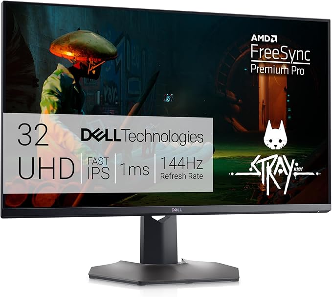 Dell G3223Q Gaming Monitor - 32-Inch 4K Ultra UHD (3840x2160), 144Hz 1Ms Display, AMD FreeSync+NVIDIA G-SYNC Compatible, Height/Swivel/Tilt Adjustability, 3Yr Advanced Exchange - Black