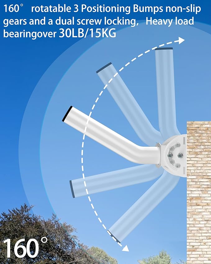 Universal Antenna Mount, 12'' (H) - Φ1.38‘’ Pole and Wall-Mounted Mounting Bracket Mast for Outdoor TV Antennas, Point to Point AP Access Point, Weather Station, CPE Bridge, Starlink and More