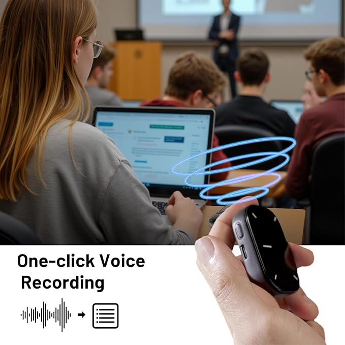 Cheerdots2 Bluetooth Detachable Air Mouse Touchpad Mouse with Voice Recording, Presentation Clicker Wireless Presenter Presentation Remote with Laser Pointer for Mac, Windows (Basic, Black)