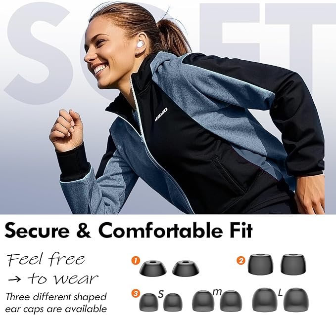 Lanteso True Wireless Bluetooth 5.3 Earbuds, 48H Playtime,Light Weight Headphones in Ear Buds Built in Mic Headset Premium Sound with Deep Bass,Clear Calls Earphones for Sports Workout Pink