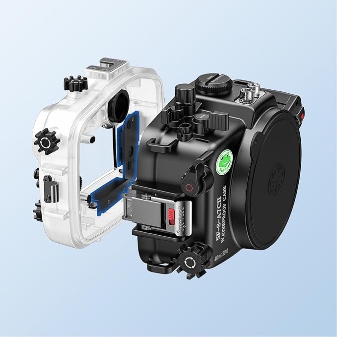 Sea Frogs Underwater Camera Case Compatible with Sony A7C-II for FE 28-60mm F4-5.6 IPX8 40m/130ft Maximum Diving Depth A7C-2 Waterproof Camera Housing for Diving, Surfing, Rowing