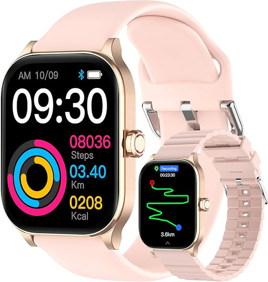 Smart Watch with AI (Built-in GPS), 1.96" HD Fitness Tracker for Men Women, 100+ Sports Modes, Call/Reply/Notification, 24/7 Heart Rate & Sleep Monitor, Waterproof Smartwatch for Android iPhone