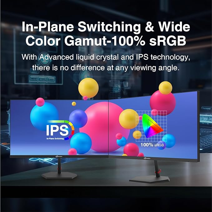 27inch Gaming Monitor QHD 2560*1440p, 180Hz, 2K, IPS Panel, 1ms Response Time, Adaptive sync, PC Computer Monitor, 3-Sided Frameless, Ultra Slim, 130% sRGB, Bluelight Filter, HDMI *2, DP*2