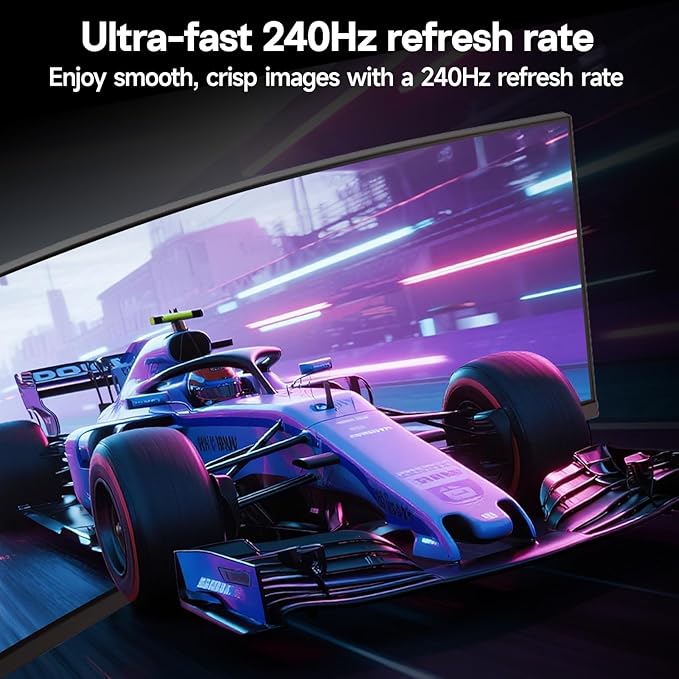 KOORUI 34 Inch 240Hz Ultrawide Curved Gaming Monitor 3440x1440P, 21:9 Display, 1500R Curvature. 1MS, PIP/PBP, Support Adaptive Sync, DP, HDMI, PS5,Vesa