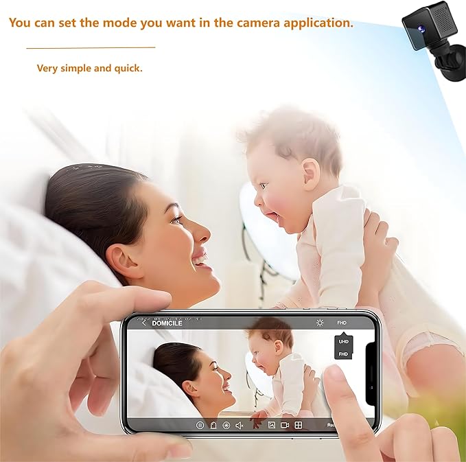 4K Wireless Wifi Security Camera Mini Home Indoor Outdoor Camera, Smart Home Camera Small Nanny Cam House Office Cameras Mobile Phone APP Remote, 150 Wide Angle Night Vision Motion Detection Cams