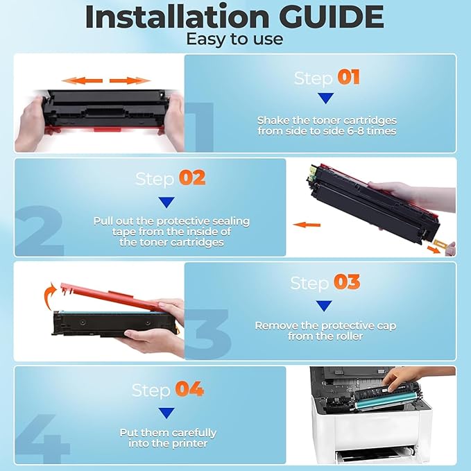 131A Toner Cartridge M251nw M276nw CF210A CF211A CF212A CF213A 131X Compatible for HP 131A Toner Cartridge Combo Pack with Chip for Color Laser Jet Pro 200 Color M251nw M251n, MFP M276nw M276n, HP131A