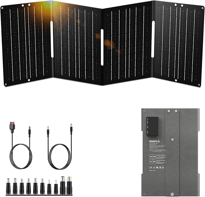 60W YT60 Solar Panel Charger Solar Battery High Efficiency Camping Waterproof IP68 Solar Panel with USB and DC Outputs for Portable Power Station,Power Bank, Phone, Laptop