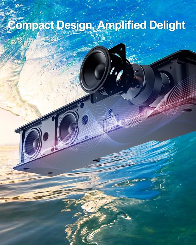 ULTIMEA 5.1 Sound Bar, 410W Dolby Atmos Surround Sound System for TV, 3D Sound Bars for Smart TV w/Subwoofer, Adjustable Surround & Bass, Home Audio w/APP Control, Poseidon D60(New 2025 Version)