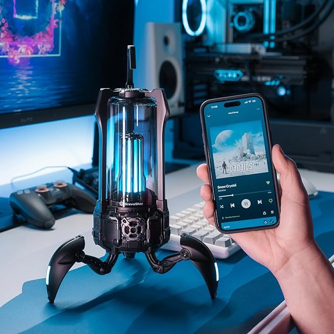 GravaStar Supernova Portable Bluetooth Speaker, LED Table Lamp Speaker, 9H Playtime, TWS Pairing, Wireless Speakers fo Party/Outdoor/Camping/Gifts