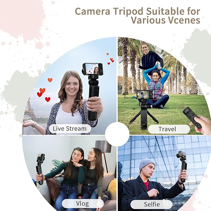 for Sony Camera Tripod with Rechargeable Shutter Release,AODELAN Shooting Grip Wireless Remote Control Handle for A7C,A7III,ZV-1,ZV-E10,ZV-1F,A6100,A6400,A6700,A7IV,RX100 VII,A9,A9 II,DSC-RX0 II