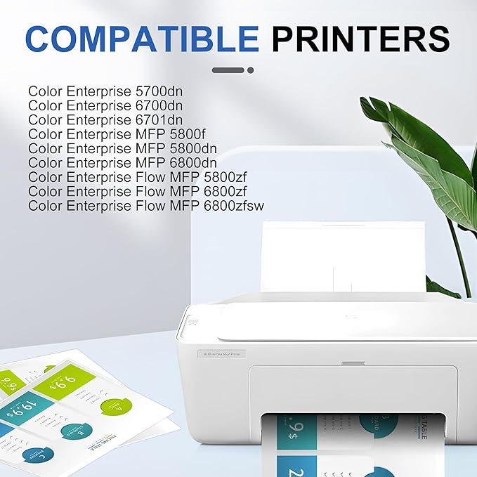 213X Cyan Toner Cartridge(with Chip) W2131X Compatible with 213X Toner Cartridges for Enterprise 5700dn 6700dn 6701dn, MFP 5800 6800, Flow MFP 5800 6800(1Pack, Cyan)